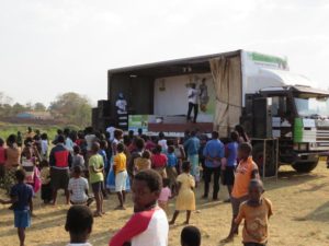 distributing stoves from truck